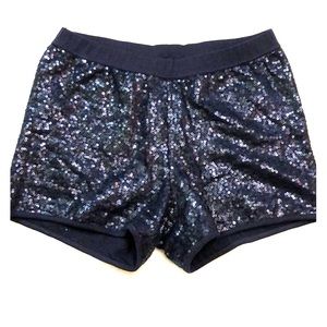 aerie Navy Sequin Shorts
